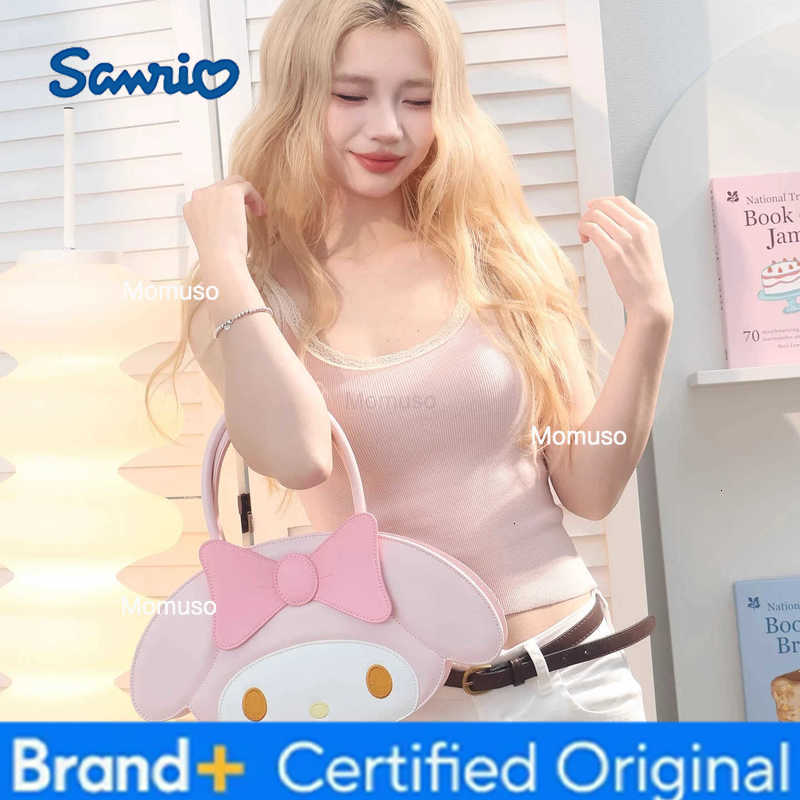 Sanrio PU Leather Handbag - Cute Face Print Shoulder Crossbody Bag Kawaii Lolita Fashion Purse for Women Girls Official Gift H251230