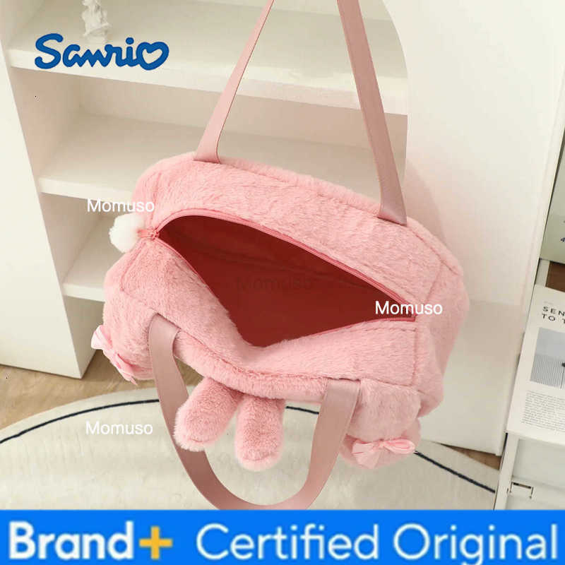 Sanrio Adorable My Melody Sweet Piano Plush Shoulder Bag Cute Japanese Style Handbag for Women Fashionable Plush Tote Bag Gifts Girl H251230