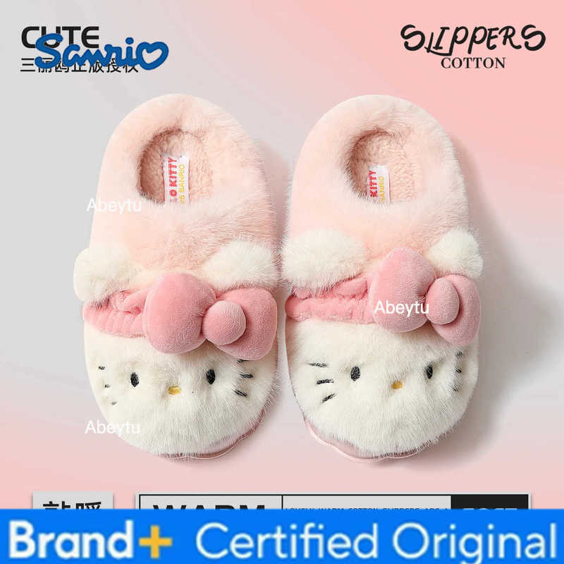 Sanrio Kuromi Melody Cotton Slippers Home Thick Bottom Warm Soft Comfortable Cotton Slippers Outdoor Couple Shoe Anime Peripheral Gifts H251230