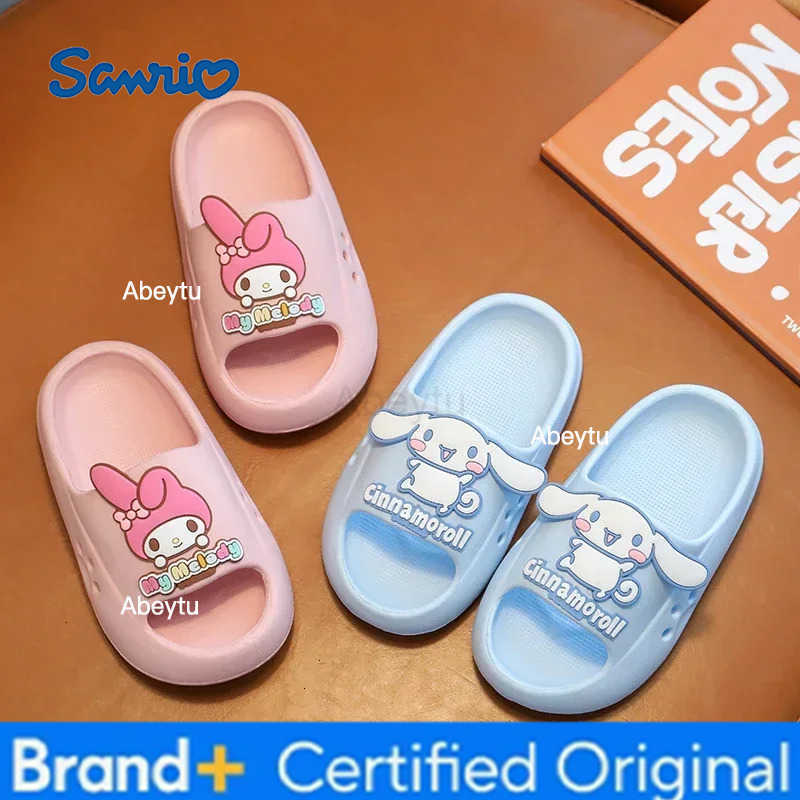 Sanrio Lovely Sanrioed Children Slippers Anime Hello Kitty Cinnamoroll Platform Non-Slip Home Comfortable Kawaii Outdoor Beach Sandals H251230