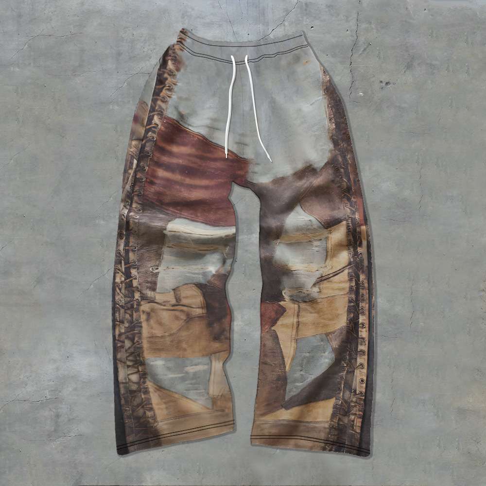 Luxury Brand Designer Apparel 2023 Autumn Winter 3D Printed Autumn Winter Fashion Loose Casual Flared Pants Independent Station