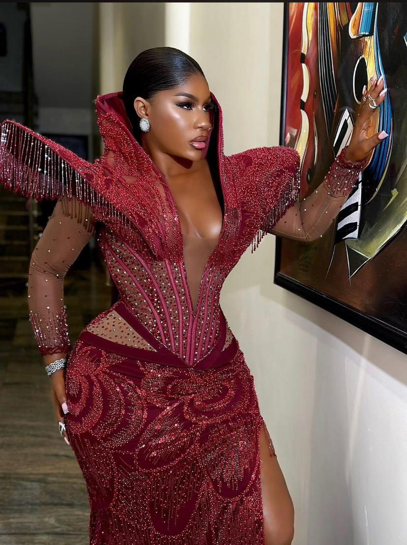 2026 Nigerian Aso Ebi Mermaid Burgundy Prom Dresses Beaded Crystals Evening Formal Party Second Birthday Engagement Reception Gowns Dress For Special 