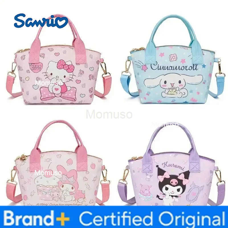 Sanrio Fashion Hello kitty PU Leather girls Cosmetic Bag Handbag Cute Large-capacity Woman Convenient Shopping Bag Crossbody H2512301