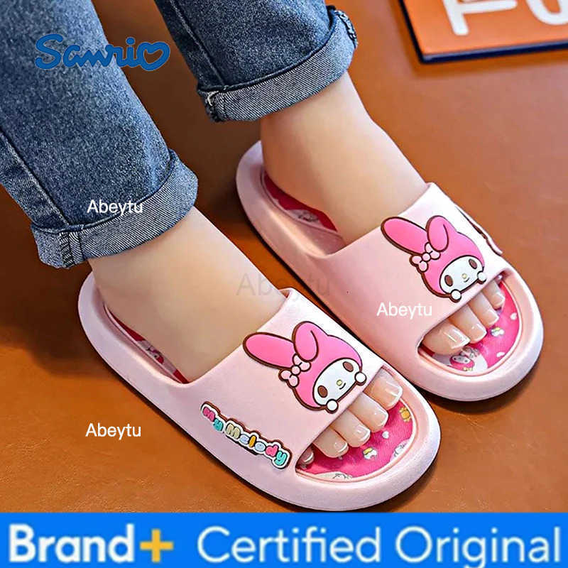 Sanrio My Melody Kuromi Hello Kitty Childrens Slippers Girl Boy Indoor Bathroom Living room Non-slip Home Parent-child Slippers Summer H251230