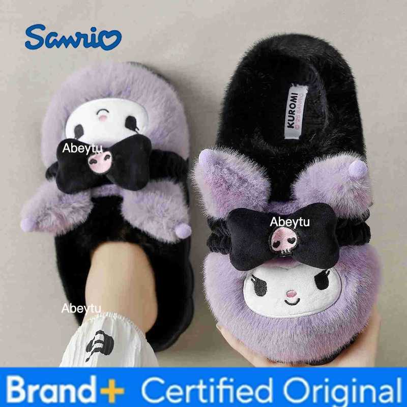 Sanrio Kuromi Melody Cotton Slippers Home Thick Bottom Warm Soft Comfortable Cotton Slippers Outdoor Couple Shoe Anime Peripheral Gifts H251230
