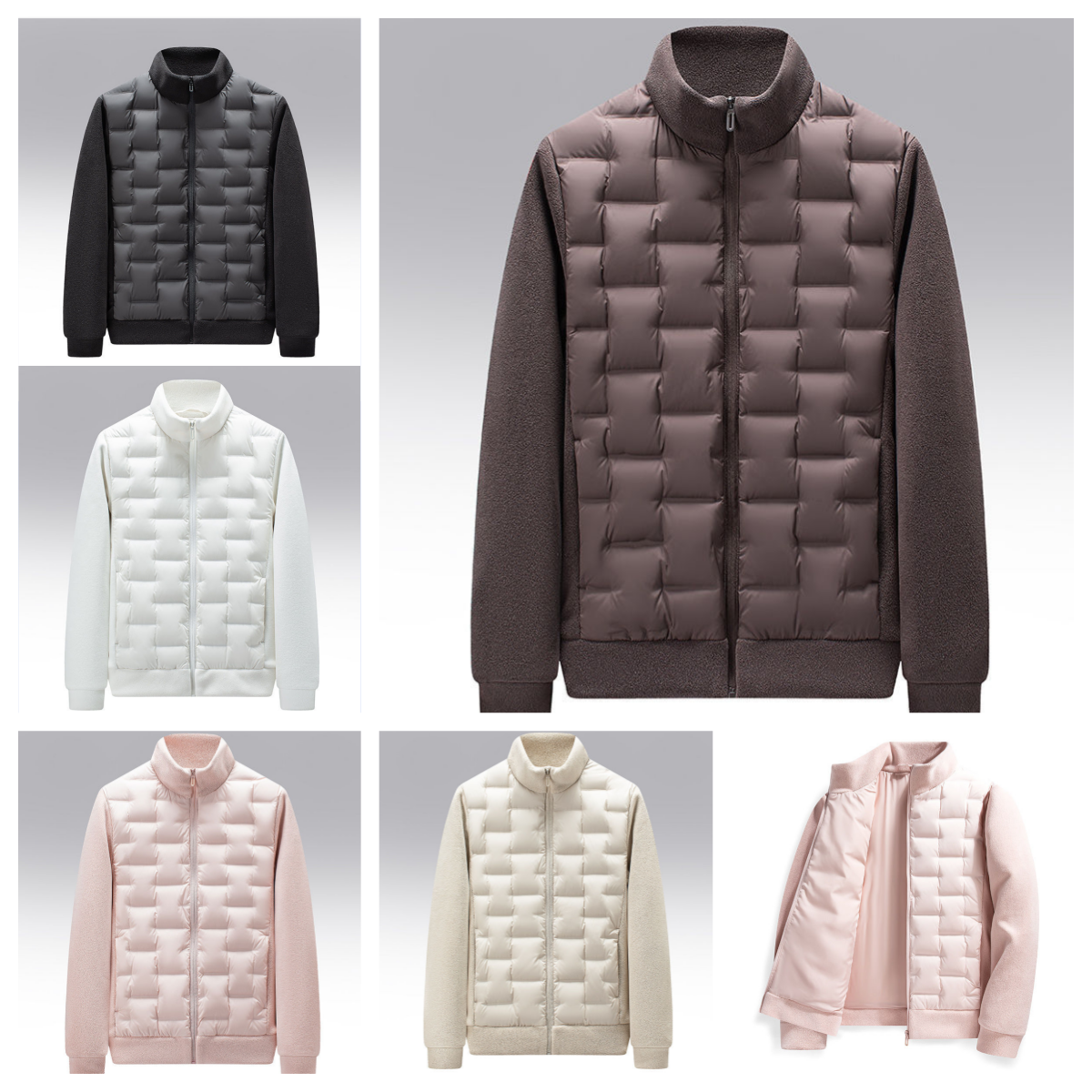 Men's Down 2026 Splicing Slim-fit Stand-Up Collar Jacket Autumn Business Casual Simple Style Of A Lightweight And Warm CoatFor Outdoor Use