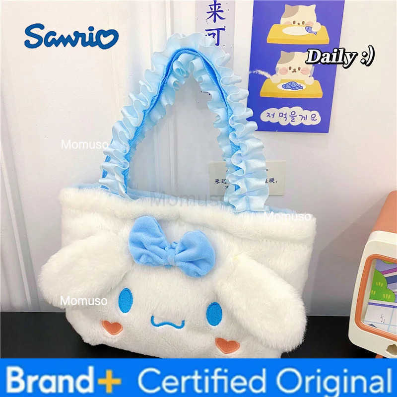 Sanrio Hello Kitty Plush Bag Kawaii Anime Handbag Cinnamoroll Kuromi Melody Cartoon Soft Stuff Shoulder Cosmetic Bags Girl Gifts H2512301