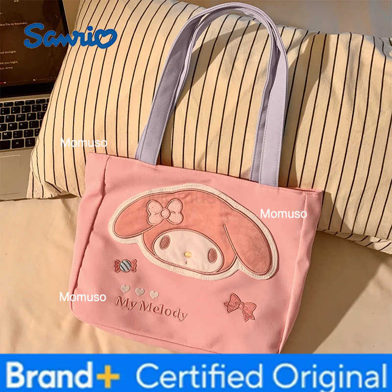 Sanrio hello kitty canvas shoulder bag my melody travel bag hot pink large capacity womens handbag commuting storage H251230