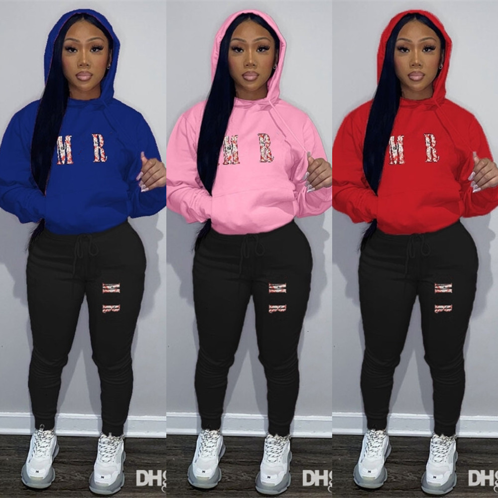 Designer Tracksuit Plus Size 3xl 4xl 5xl Womens Clothing Fashion Printed Two 2 Piece Set Women Hooded Pullover Hoodie Sports Sweatpants Casual Jogging Suit