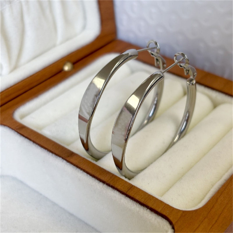 Gold Hoop Earrings for Women Hypoallergenic Hoop Earrings Stainless steel letter large circle Ear brace