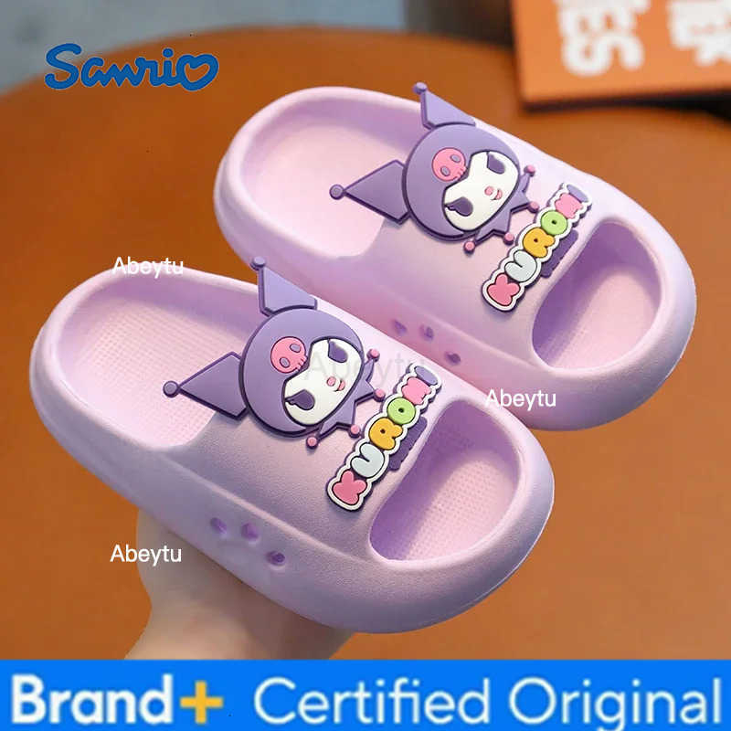 Sanrio Lovely Sanrioed Children Slippers Anime Hello Kitty Cinnamoroll Platform Non-Slip Home Comfortable Kawaii Outdoor Beach Sandals H2512301