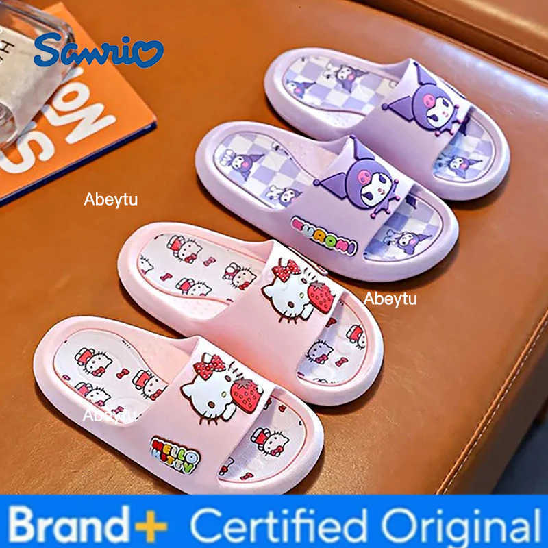 Sanrio My Melody Kuromi Hello Kitty Childrens Slippers Girl Boy Indoor Bathroom Living room Non-slip Home Parent-child Slippers Summer H251230