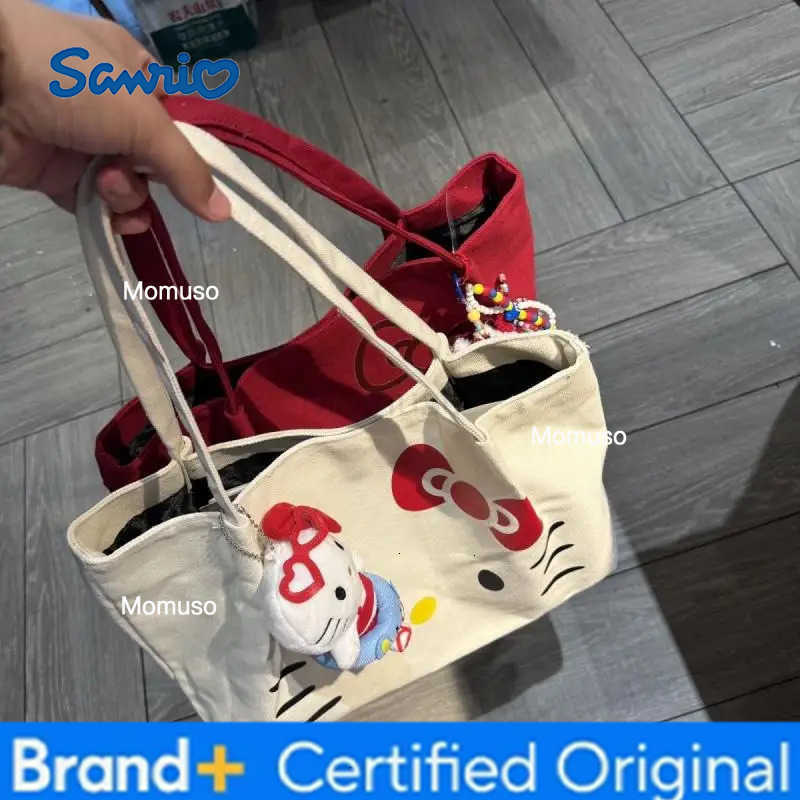 Sanrio Hello Kitty Shoulder Bag Commuter Cartoon Printed Tote Bag Kawaii Large Capacity Handbag Portable Birthday Gift for Girls H251230