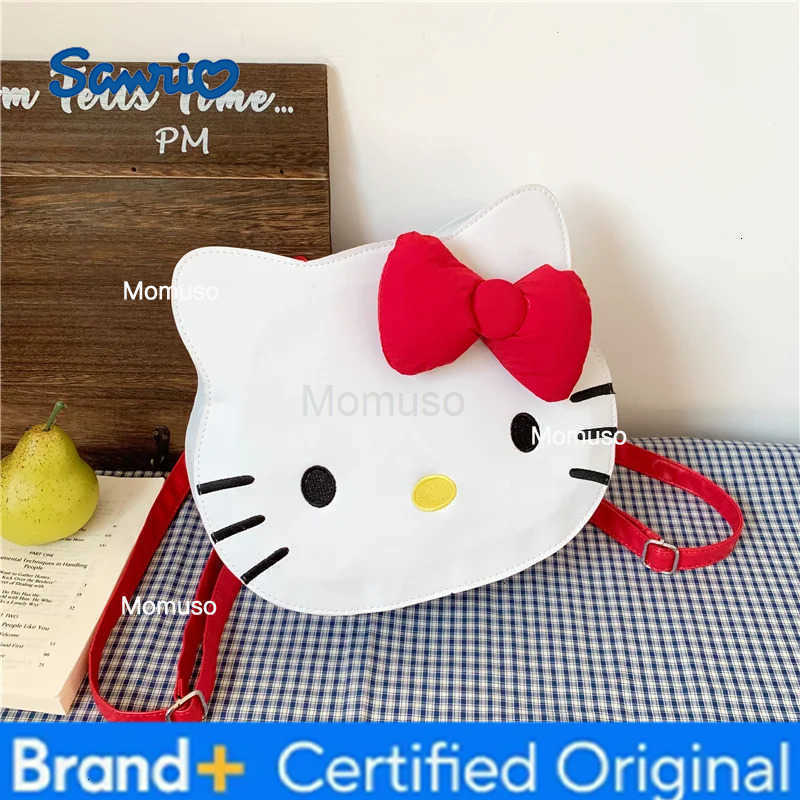 Sanrio 2025 New Hello Kitty Canvas Tote Bag Large Capacity Fashion Shoulder Bag for Women Girls School Commute Cartoon Work Backpack H251230