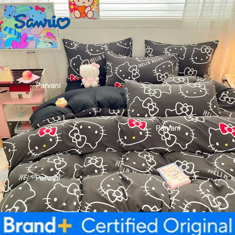 Sanrio Hello Kitty Quilt Cover Kuromi Sheet Suit Soft Comfortable Household Goods Cute Student Bed Sheet Duvet Cover Dormitory Bedding H251230 - view 3