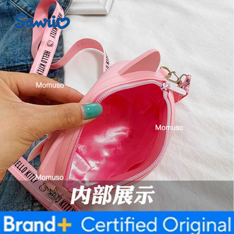 Sanrio Anime Hello Kitty Kawaii Fashion Girl Storage Bag Silicone Coin Purse Cartoon Crossbody Shoulder Bag Child Birthday Gifts H251230