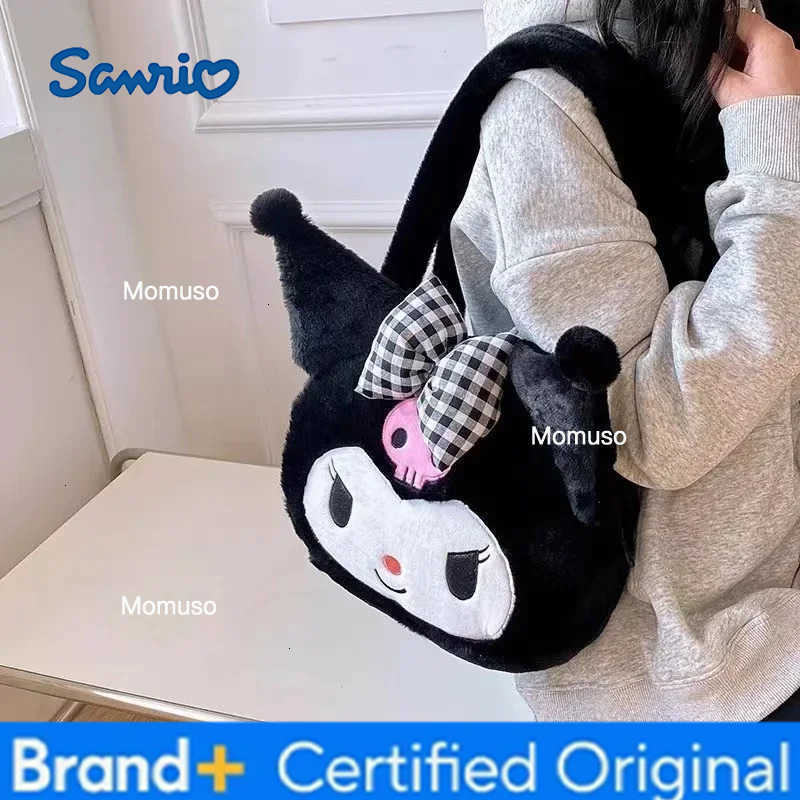 Sanrio Kuromi Cinnamoroll Kawaii Cute Cartoon Shoulder Bag My Melody Black Beauty Plush Fashion Handbag Holiday Gift Wholesale H251230