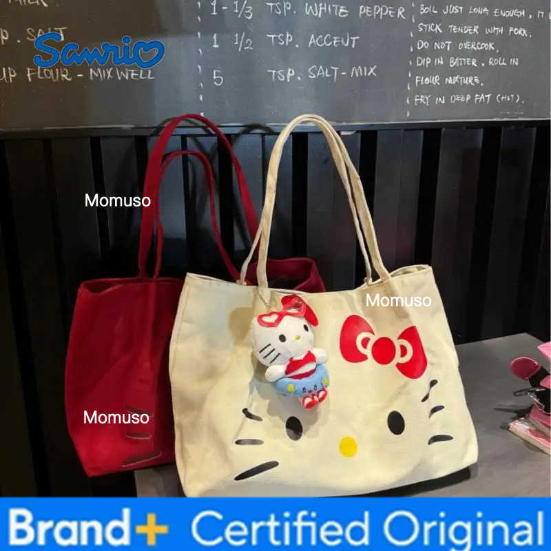 Sanrio Hello Kitty Shoulder Bag Commuter Cartoon Printed Tote Bag Kawaii Large Capacity Handbag Portable Birthday Gift for Girls H251230