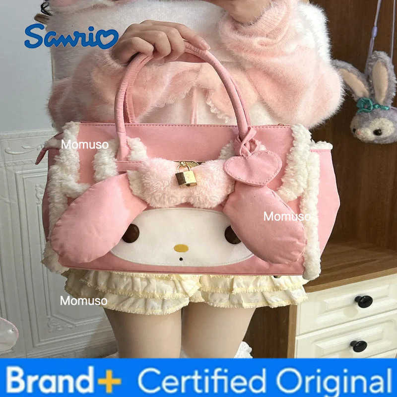 Sanrio In Stock Cute My Melody Faux Lambskin Tote Bag Vintage Cute Heart Bag Cute Autumn And Winter Handbag Anime Melody Bag Gift H251230
