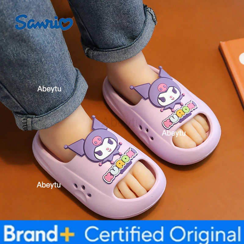 Sanrio Kuromi Childrens Slippers Cute Cartoon Girls Baby Shoes Children Non-slip Slippers Parent-Child Sandals Slippers Summer H251230