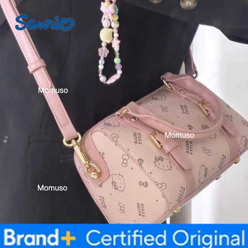 Sanrio Hellokitty Bucket Bag Cute Cartoon Printing Texture High-capacity Handbag Originality Removable Shoulder Strap Messenger Bag H251230