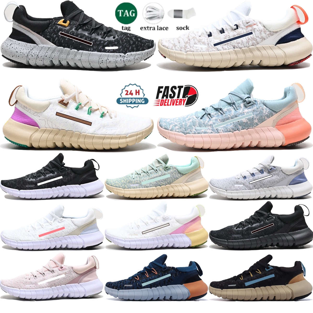 designer free run 5 Running Shoes men women 5.0 mesh surface flat bottom sneakers black white gray navy blue Foggy green silver metal outdoors leisure sports shoes 36-45