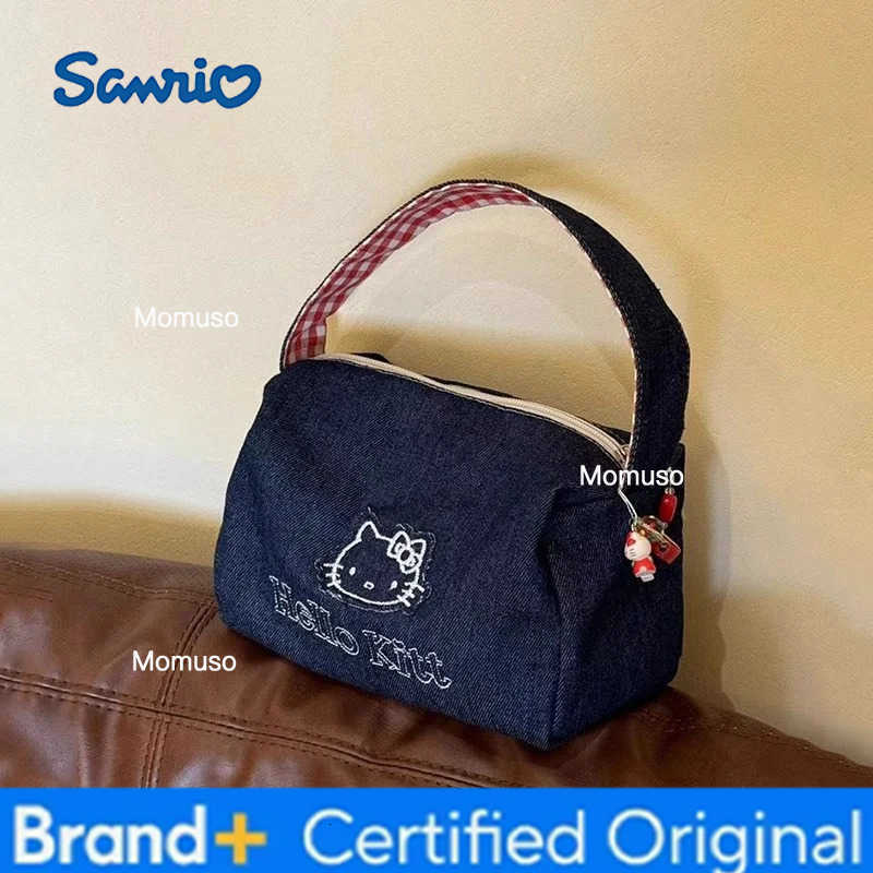 Sanrio Hello Kitty Embroidery Cosmetic Bags Anime Handbags Cartoon Tote Large Capacity Clutch Bag Travel Organizer Satchel Gifts H251230