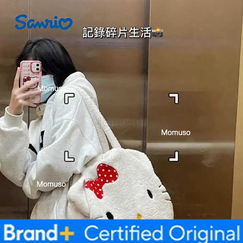 Sanrio Shoulder Bag Hello Kitty Storage Bag Autumn and Winter Cute Anime Cartoon Kawaii Student Campus Adult Outdoors Portable H251230