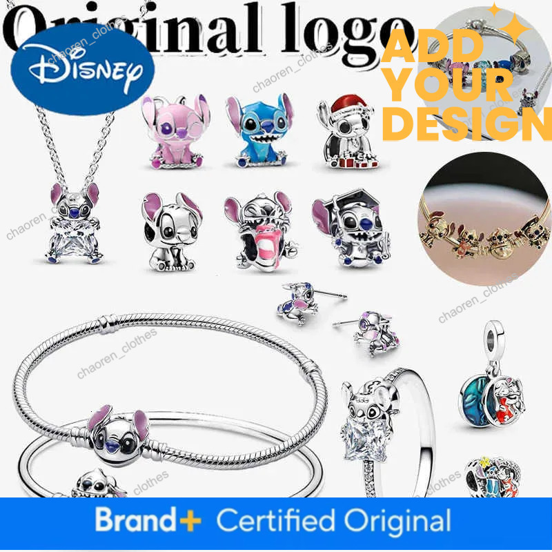 Disney custom 2026 New Charm Fashion Stitch Series Pendants Earrings Ring Bracelet Original Fit Brand Bead DIY Jewelry Accessories