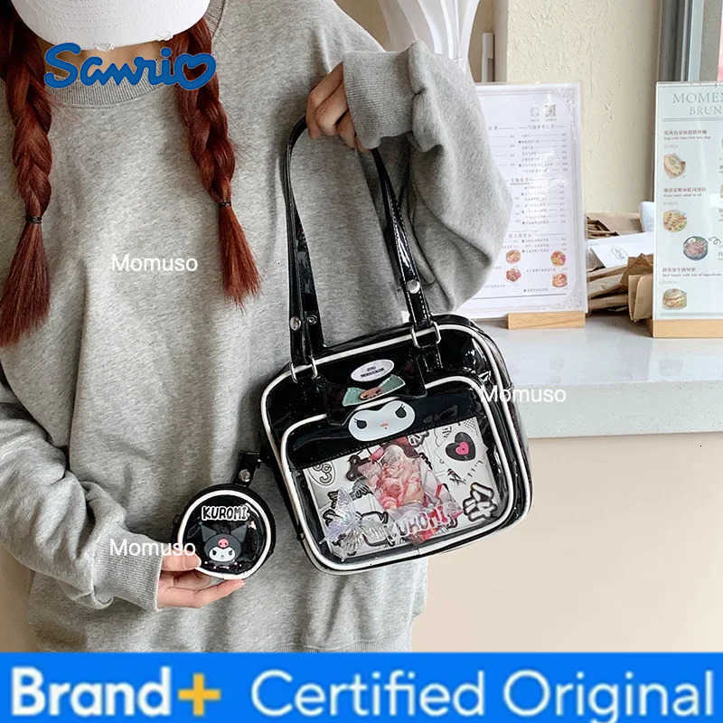 Sanrio Kuromi Hello Kittys One-Shoulder Handbag New Cute Cartoon Bags for Woman College Style Girl Printing Large Capacity H251230