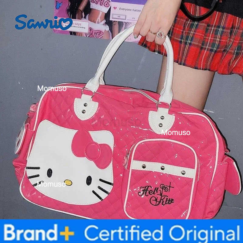 Sanrio Hello Kitty Large Capacity Crossbody Bag Pink Shoulder Bags For Women Sweet Girl PU Leather Handbag H251230