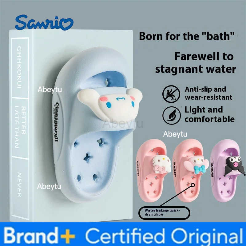 Sanrio kawaii Hello Kitty Hole Sandals Slippers Sandals Kawaii Eva Anime Home Beach Shoes Summer Slippers For Adult Kid H251230
