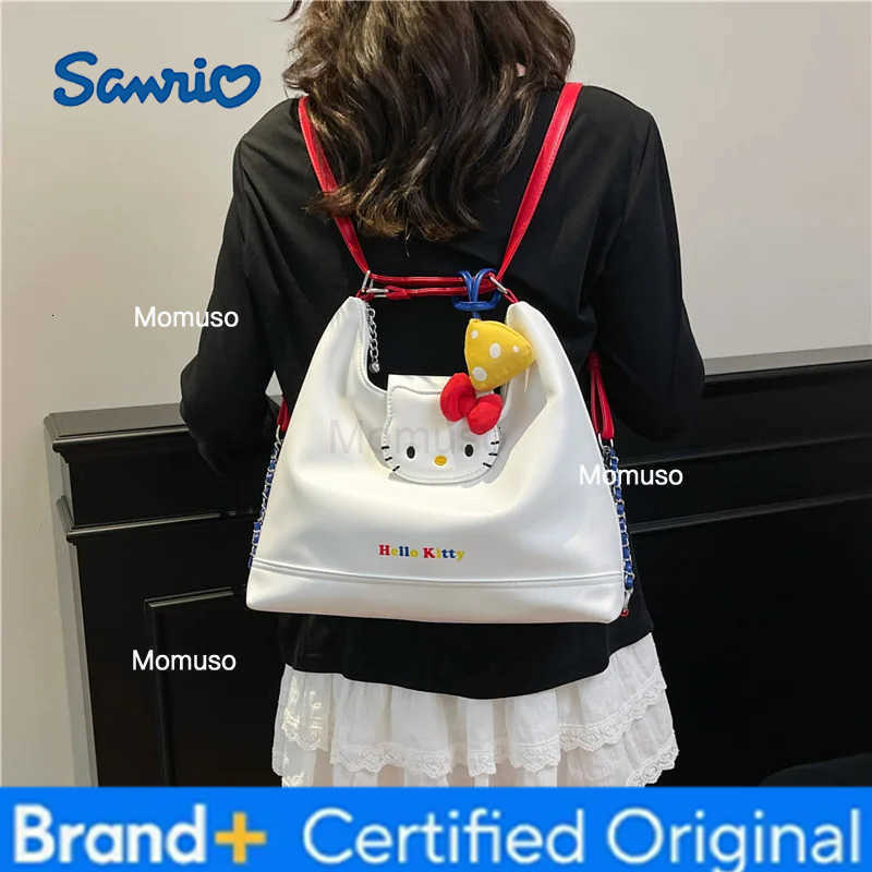 Sanrio Hello Kitty New Womens Backpack Multifunctional Cartoon Womens Shoulder Bag Large Capacity Fashion Trend Tote Bag Gift H251230