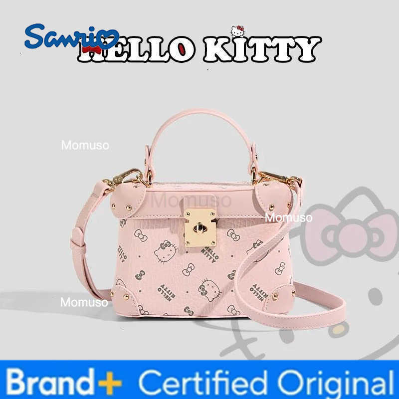 Sanrio Hello Kitty Box Desgin Handbag Cartoon PU Leather Crossbody Bag for Women Korean Fashion Niche Shoulder Bag for Girls H251230