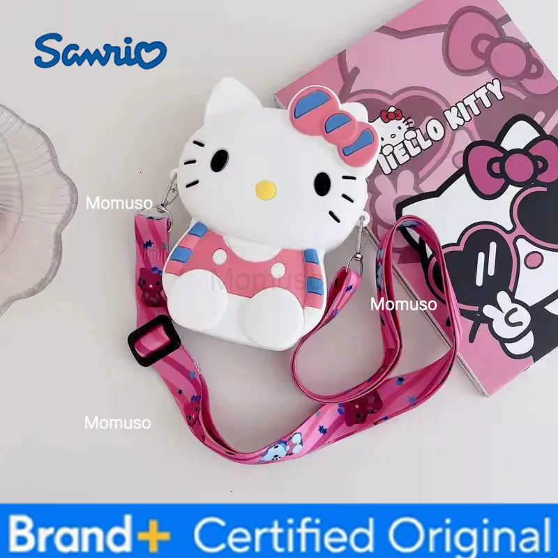 Sanrio Hot In Stock Hello Kitty Cartoon Anime-Related Kawaii Crossbody Silicone Small Bag And Coin Purse For Boys And Girls Gifts H251230