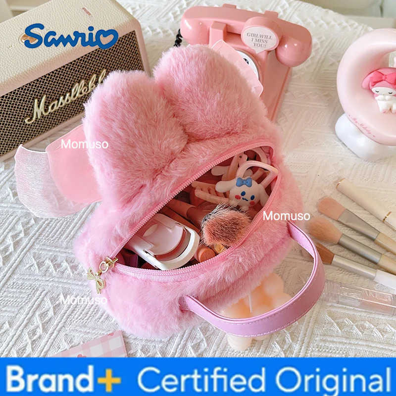 Sanrio My Melody Cosmetic Bag Lovely Plush Bag Handbag Large Capacity Coin Purse Cosmetic Storage Bag Messenger Bag Gifts Girl H251230