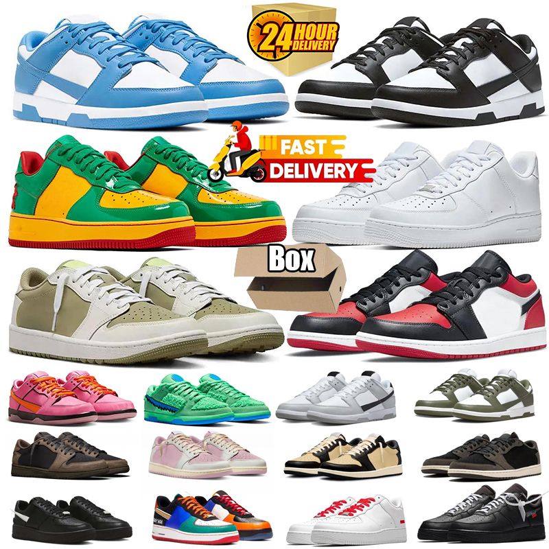 20225 With Box one running shoes for 1 men women white black pink panda grey fog university blue active fuchsia gai womens mens trainers outdoor sports sneakers