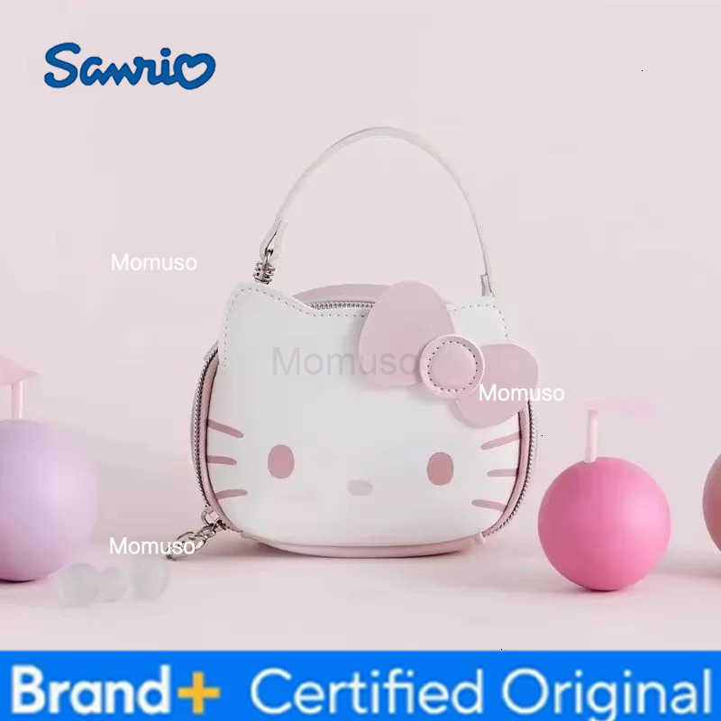 Sanrio 2025 New Arrival Hello Kitty Cartoon Daily Hand-Carrying Kawaii Small Bag Anime GirlS Heart Cute Makeup Bag Pu Coin Wallet Gift H251230