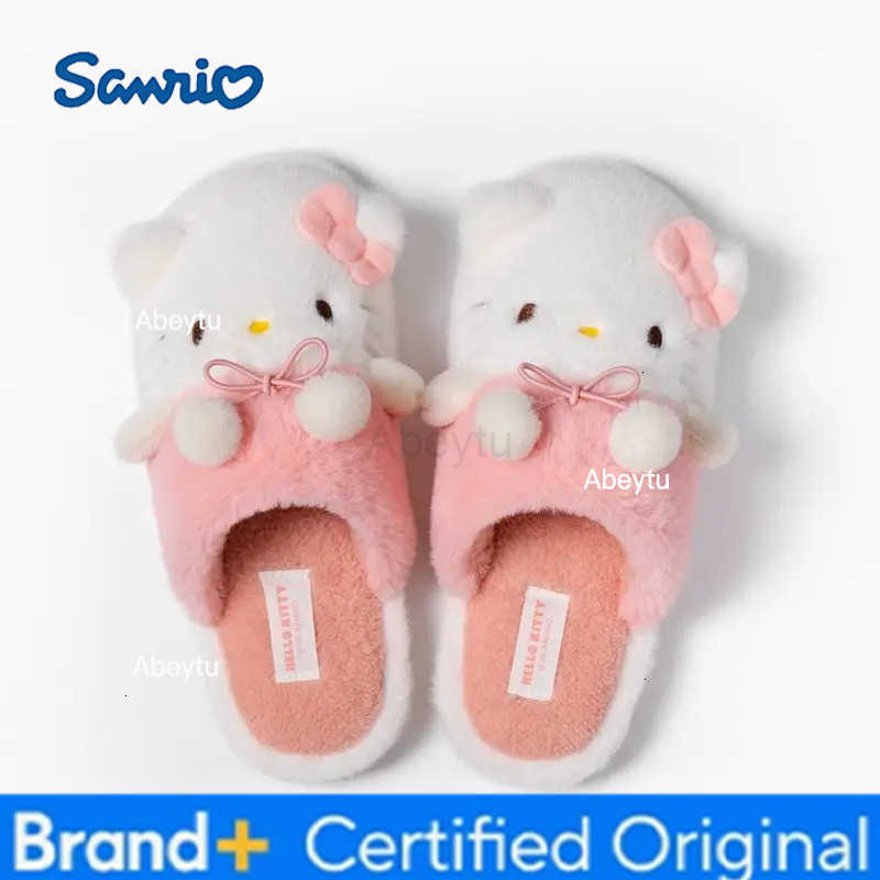 Sanrio Hello Kitty Cinnamoroll anime cartoon cute kawaii fashionable girls indoor non-slip home cotton slippers for autumn and winter H251230