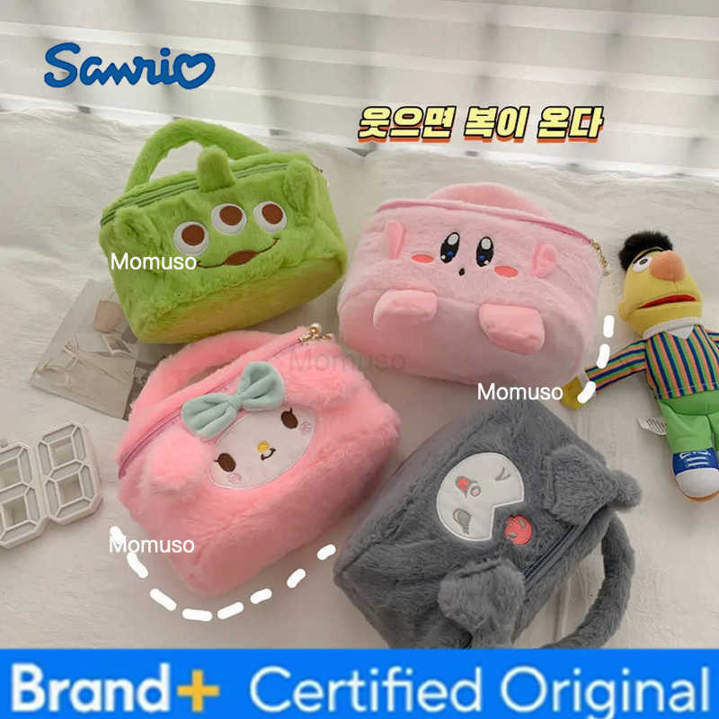 Sanrio New Kawaii Kuromi MyMelody Kirby Cartoon Anime Plush Bag Cute Handbag Cosmetics Bag Sundries Storage Case Girl Gift H251230