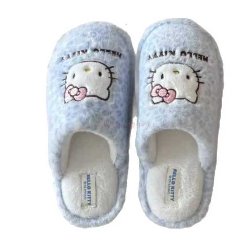 Sanrio Cute Women Plush Slippers Hello Kitty Winter Anime Slippers Cartoon Anti Slip Warm Indoor Anime Girl Soft Slippers Shoes H251230