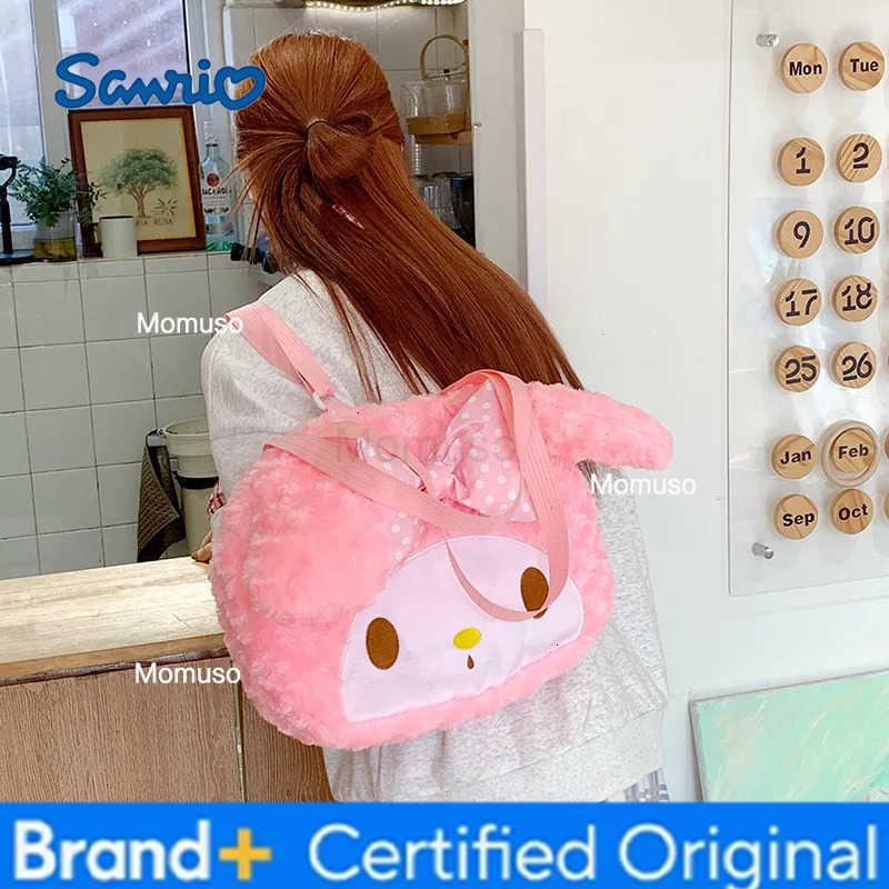 Sanrio Outdoor Storage Bag My Melody Kawaii Shoulder Straps High-Capacity Girl Sweet Cartoon Anime Autumn and Winter New Style H251230