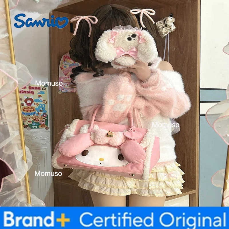 Sanrio In Stock Cute My Melody Faux Lambskin Tote Bag Vintage Cute Heart Bag Cute Autumn And Winter Handbag Anime Melody Bag Gift H251230
