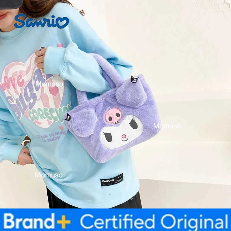 Sanrio Kawaii Plush Bag Melody Kuromi Cartoon Animal Large Capacity Handbag Cute Cinnamon Storage Handbag Womens Birthday Gifts H251230
