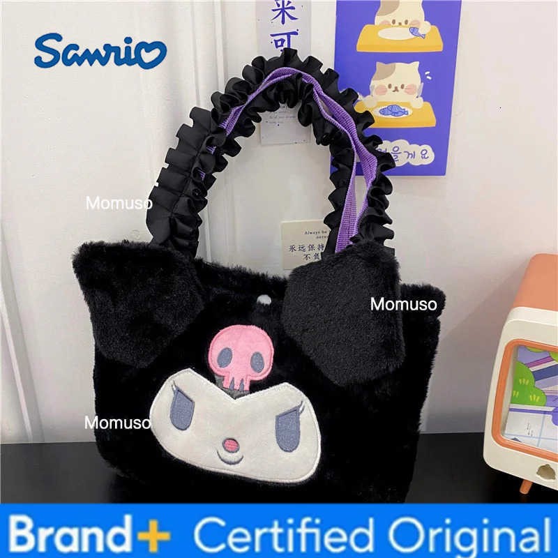 Sanrio Hello Kitty Plush Bag Kawaii Anime Handbag Cinnamoroll Kuromi Melody Cartoon Soft Stuff Shoulder Cosmetic Bags Girl Gifts H2512301
