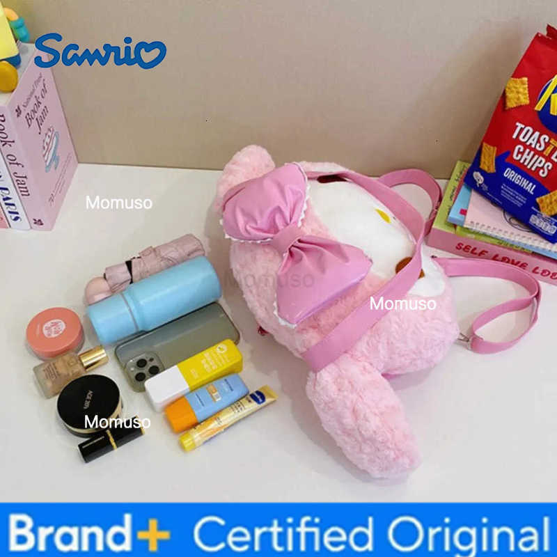 Sanrio Hello Kitty Tote Bag Sweet Kawaii My Melody Girl Cartoon Cute Plush Student Backpack Large Capacity Shoulder Bag Handbag H251230