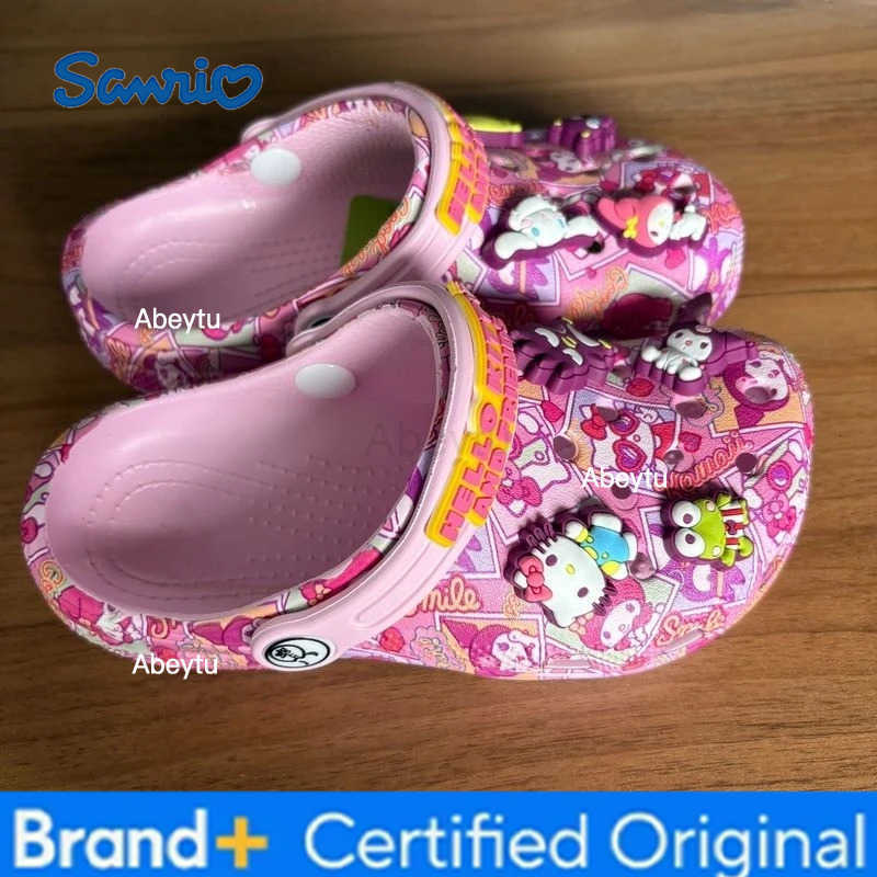 Sanrio New Hot Selling Black Melody New Summer Male And Female Cartoon Children Slippers Anti Slip And Anti Fall Holiday Gift H251230