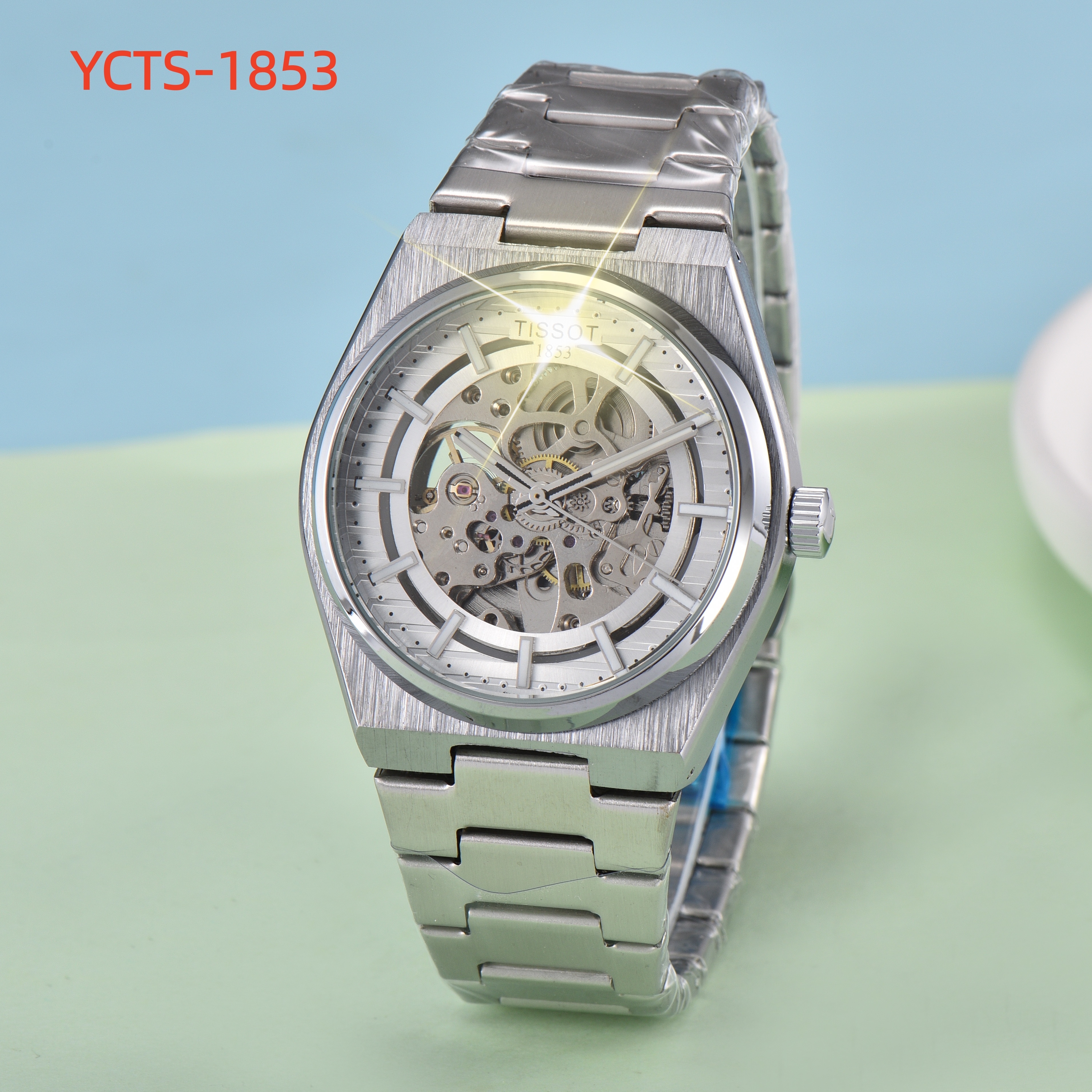 Brand New Men 1853Tissity Series wristwatches Men's Automatic Mechanical watches women Luxury Watch Brown Dial Rose Gold Stainless Strap PRX 20267