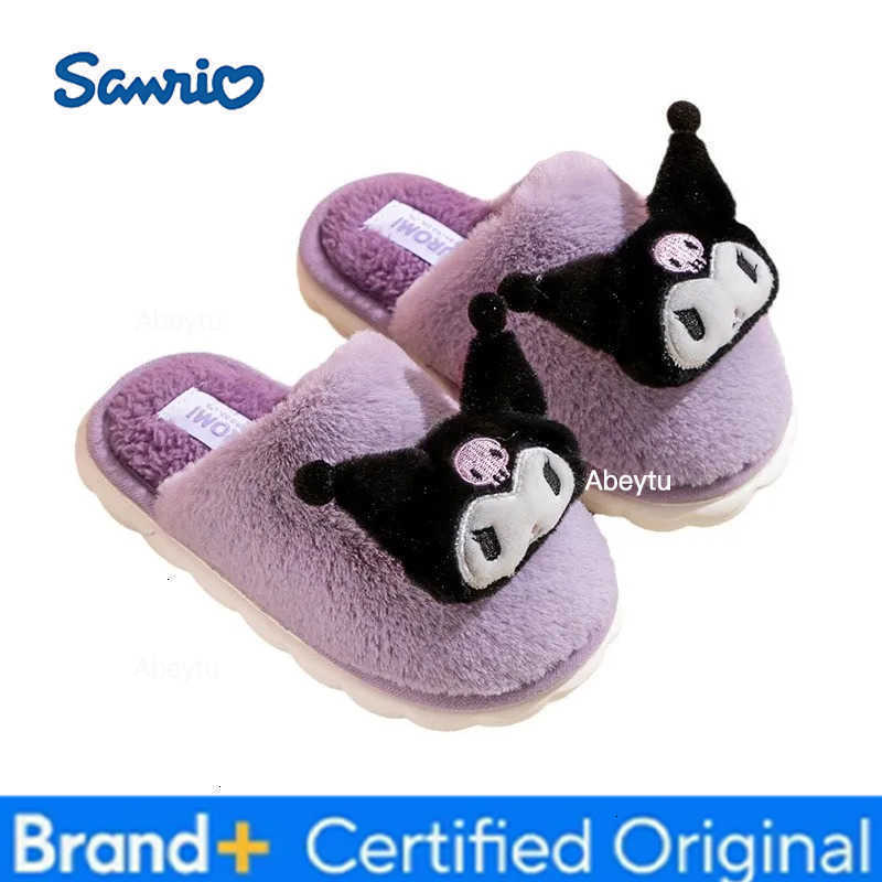 Sanrio Hellokitty Melody Kuromi Cinnamoroll Cartoon Autumn Winter Thick Anti Slip Slippers Comfortable Home Indoor Shoes Practical Gift H2512301