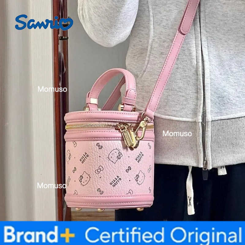 Sanrio Hello Kitty Bucket Bag Cute Cartoon Printing Printed Texture Messenger Bag New Fashion Delicate Personality Versatile Clutch Bag H251230